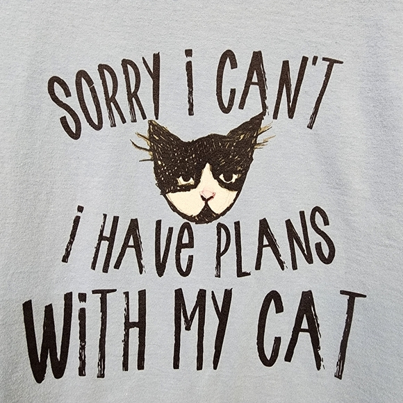 Port & Company Sorry I can't I have plans with my cat graphic tshirt wom… - Picture 6 of 7